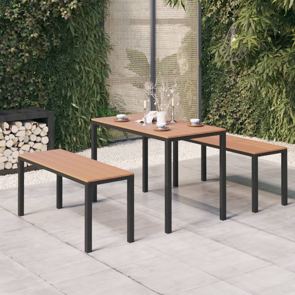 vidaXL Garden Dining Set | Brown and Black