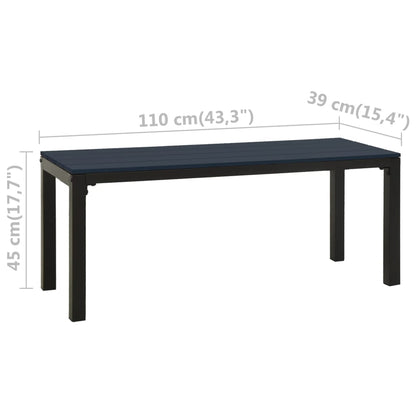 vidaXL Garden Bench | Black | Steel | Garden Bench | Rectangular | Vintage