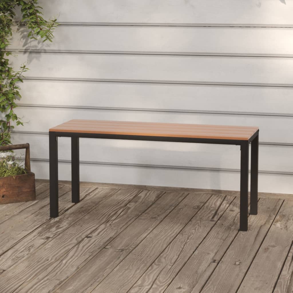 vidaXL Garden Bench | Brown and Black | Steel | Medium |  Durable
