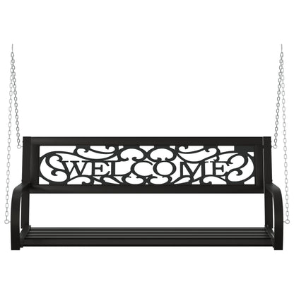 vidaXL Garden Swing Bench | Black | Steel, Plastic | Medium | Hanging mount