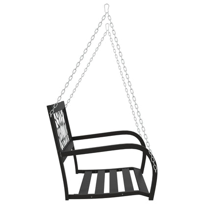 vidaXL Garden Swing Bench | Black | Steel, Plastic | Medium | Hanging mount
