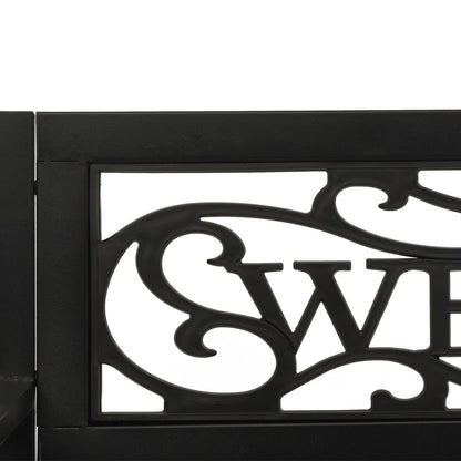 vidaXL Garden Swing Bench | Black | Steel, Plastic | Medium | Hanging mount