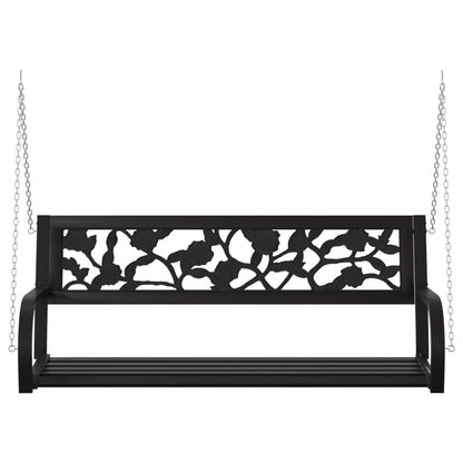 vidaXL Garden Swing Bench | Black | Steel and Plastic | Medium