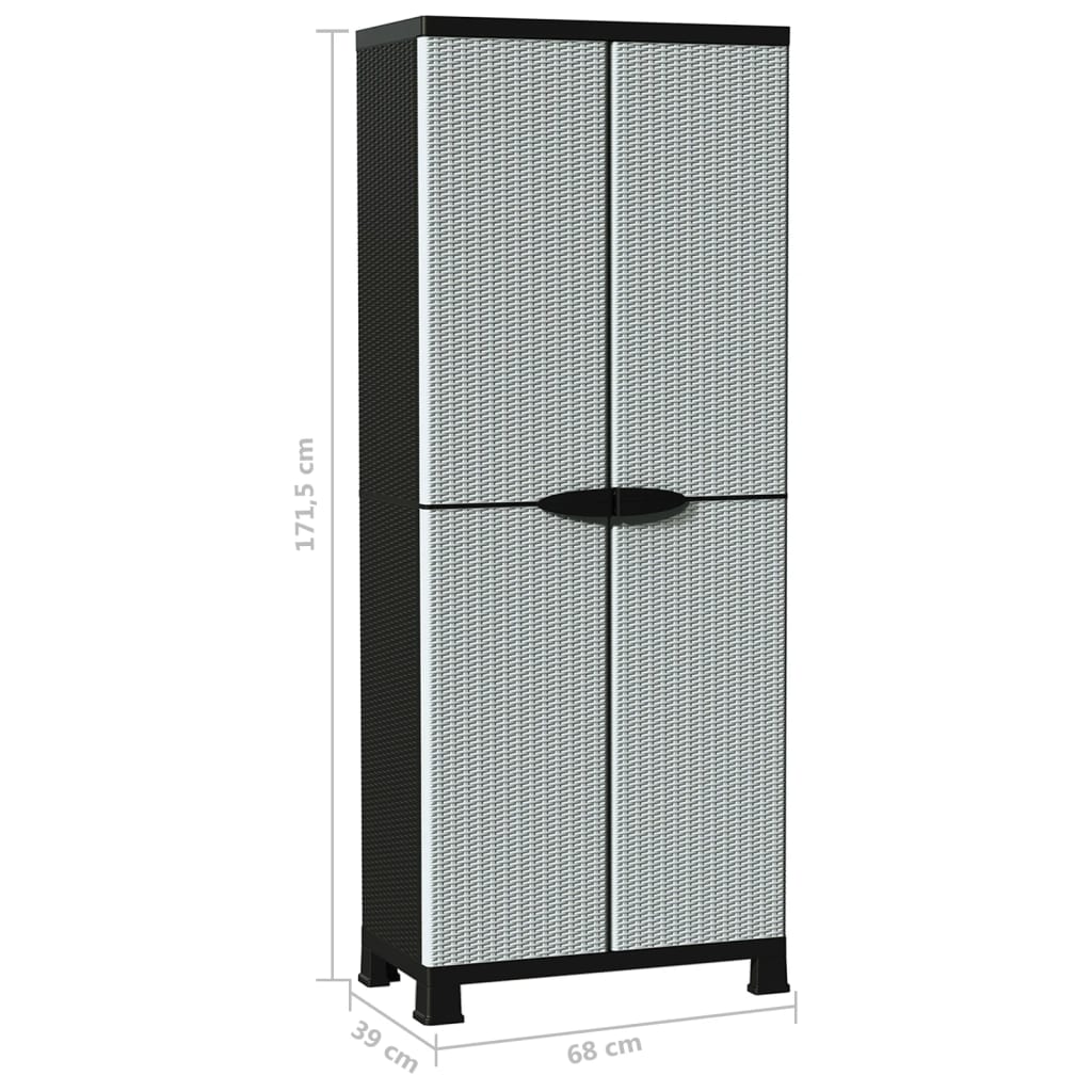 vidaXL Plastic Cabinet 68x39x171.5 cm Rattan Design