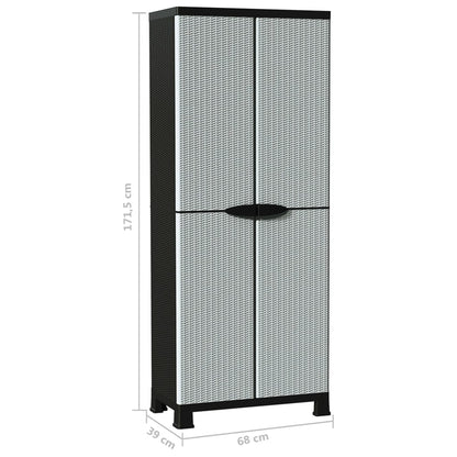 vidaXL Plastic Cabinet 68x39x171.5 cm Rattan Design