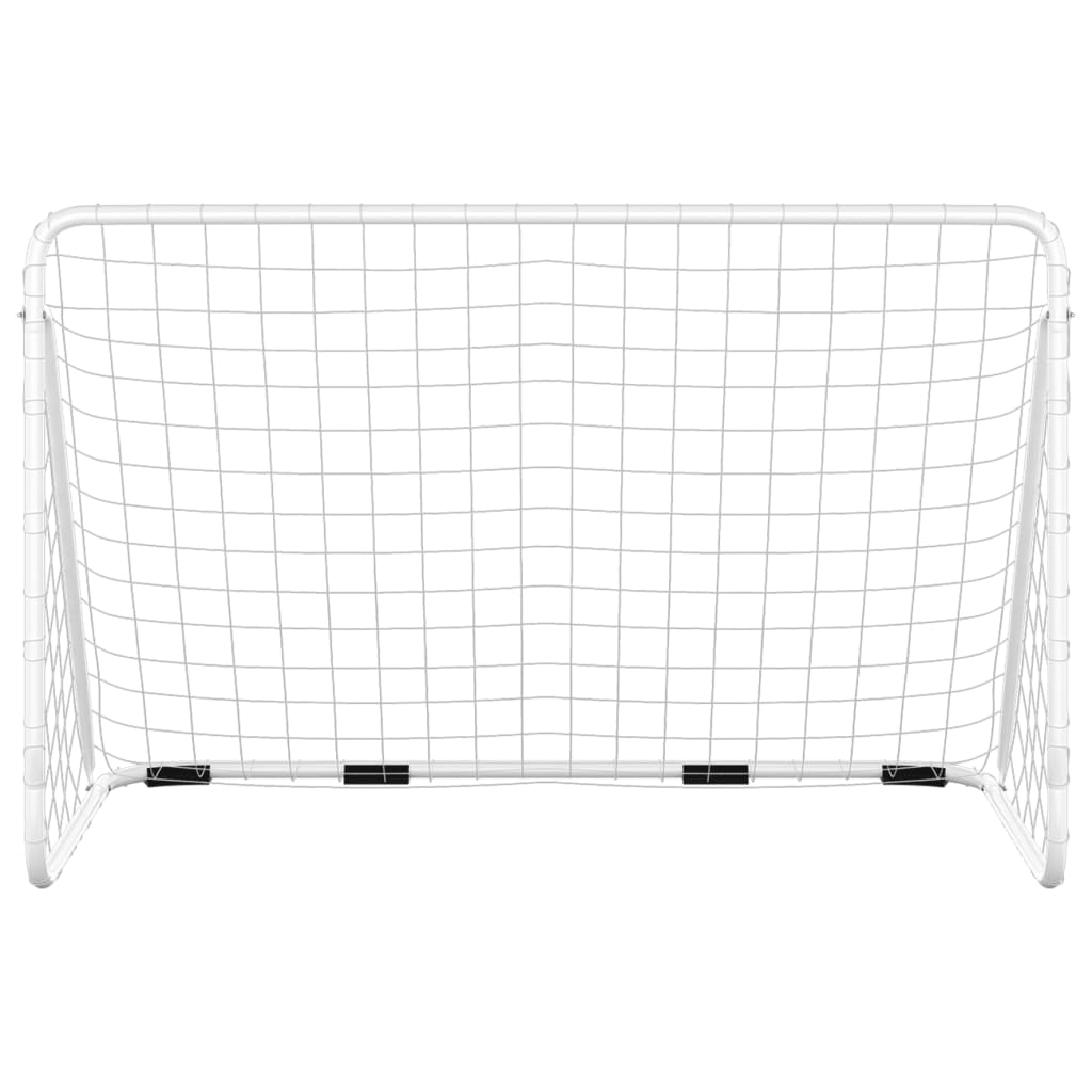 vidaXL Football Goal with Net White 180x90x120 cm Steel