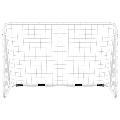 vidaXL Football Goal with Net White 180x90x120 cm Steel