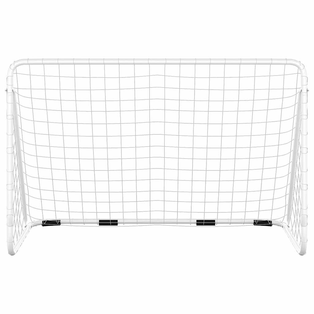 vidaXL Football Goal with Net White 180x90x120 cm Steel