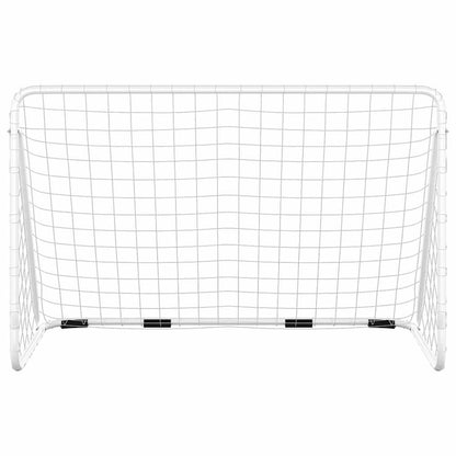 vidaXL Football Goal with Net White 180x90x120 cm Steel