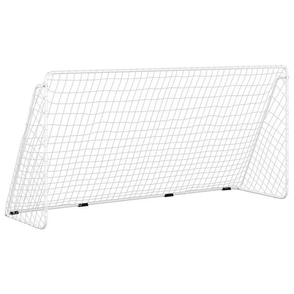 93371 vidaXL Football Goal with Net White 366x122x182 cm Steel