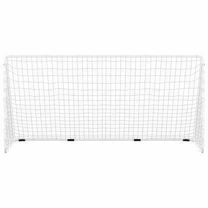 93371 vidaXL Football Goal with Net White 366x122x182 cm Steel