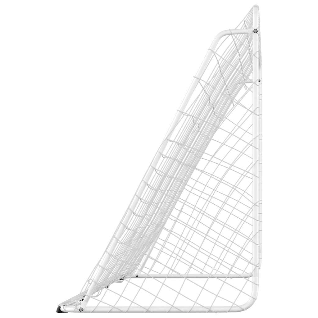 93371 vidaXL Football Goal with Net White 366x122x182 cm Steel