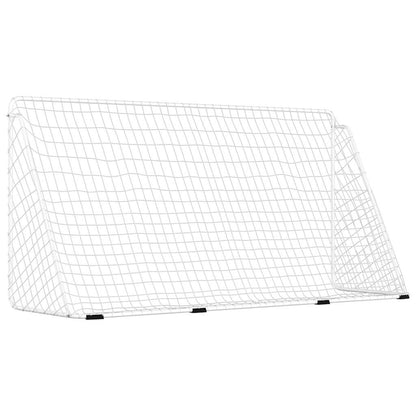93371 vidaXL Football Goal with Net White 366x122x182 cm Steel