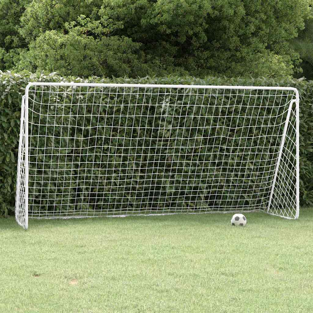 93371 vidaXL Football Goal with Net White 366x122x182 cm Steel