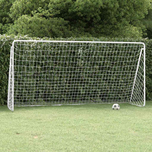93371 vidaXL Football Goal with Net White 366x122x182 cm Steel