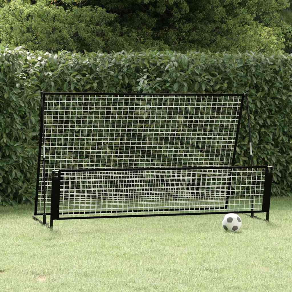 93373 vidaXL 2 in 1 Soccer Rebounder Football Goal 202x104x120 cm Steel