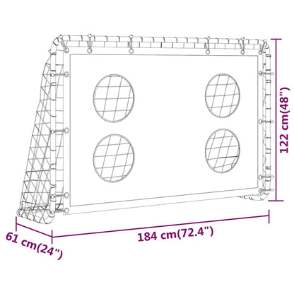 93376 vidaXL Soccer Goal Training Net Steel 184x61x122 cm