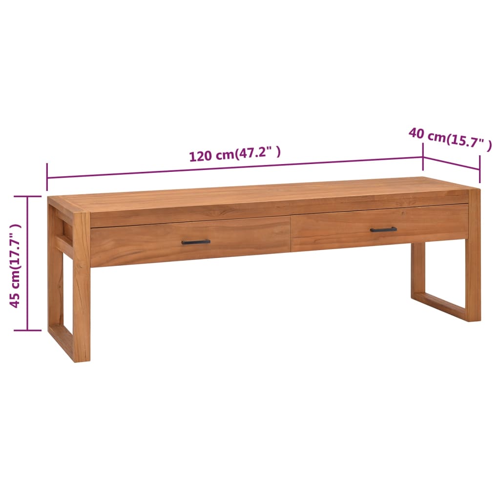 vidaXL TV Cabinet 120x40x45 cm Solid Wood Teak