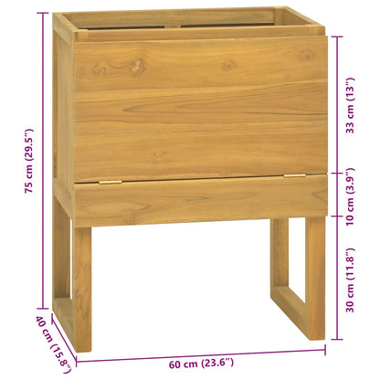 vidaXL Bathroom Cabinet 60x40x75 cm Solid Wood Teak