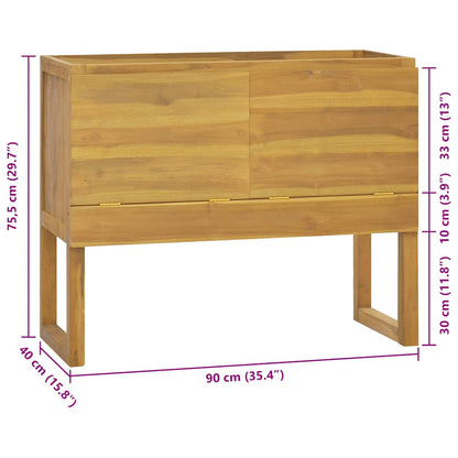 vidaXL Bathroom Cabinet 90x40x75.5 cm Solid Wood Teak