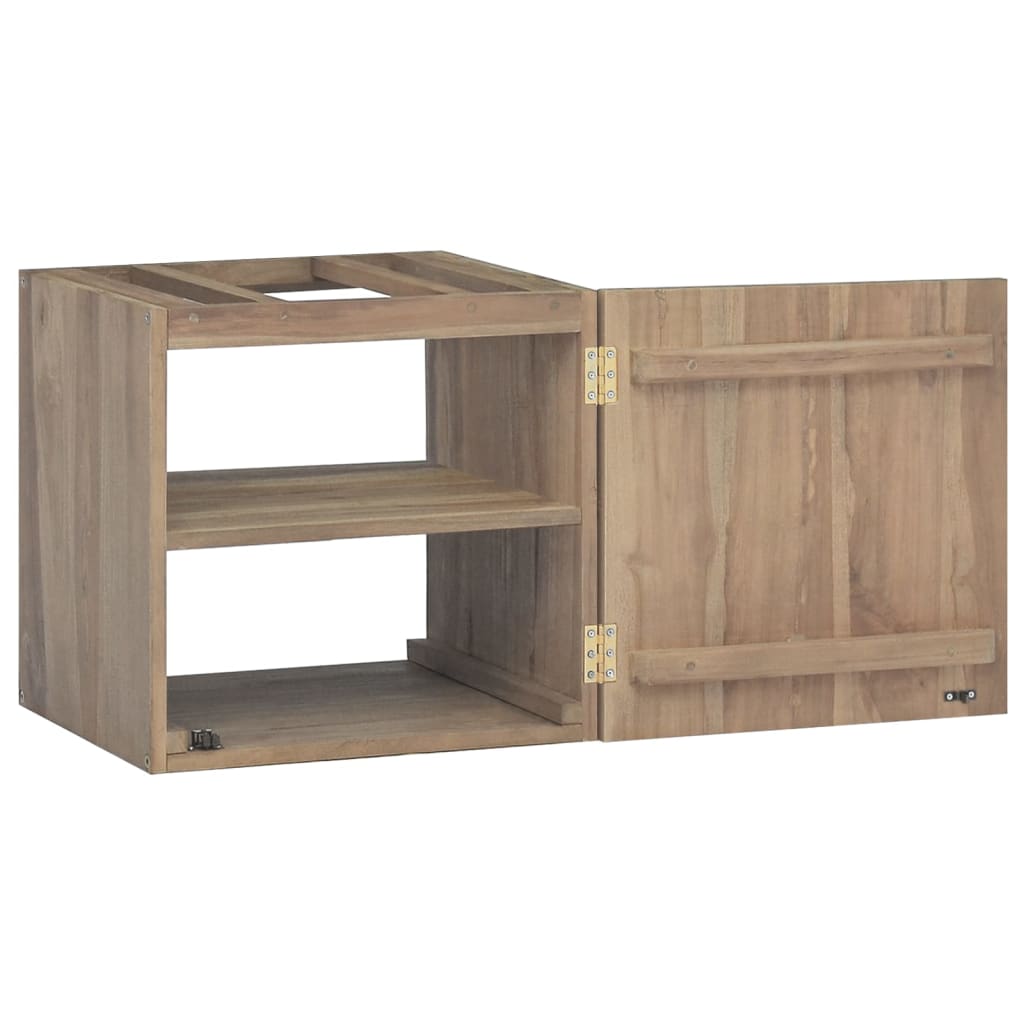vidaXL Wall-mounted Bathroom Cabinet 46x25.5x40 cm Solid Wood Teak