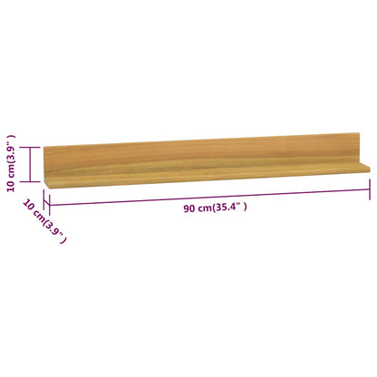 vidaXL Wall Shelves 2 pcs 90x10x10 cm Solid Wood Teak