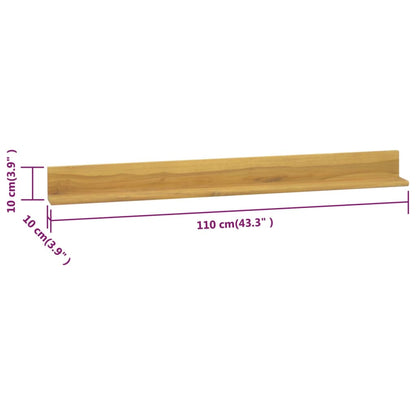 vidaXL Wall Shelves 2 pcs 110x10x10 cm Solid Wood Teak