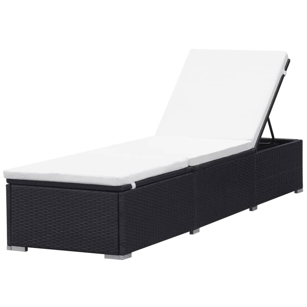 vidaXL Sun Lounger | Black and Cream White