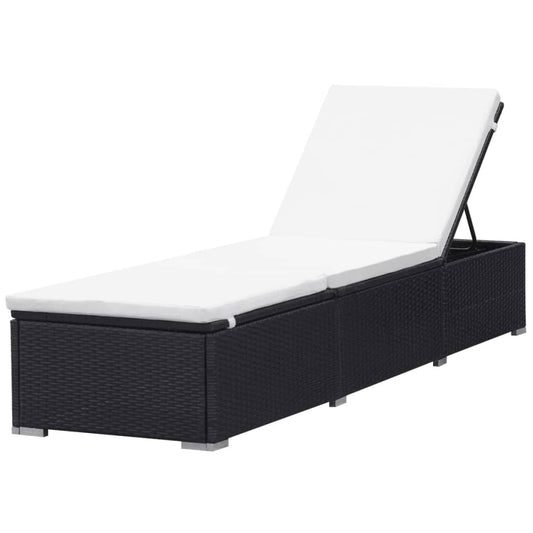 vidaXL Sun Lounger | Black and Cream White