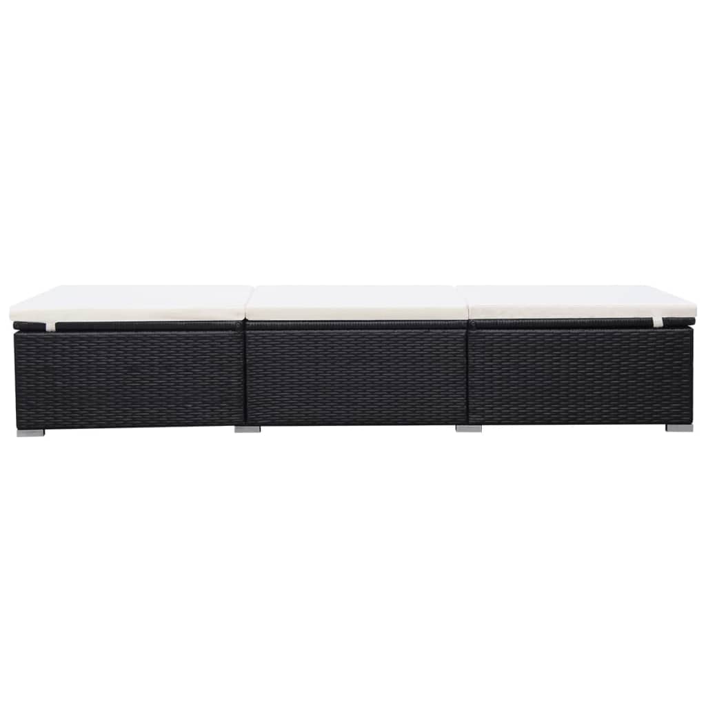 vidaXL Sun Lounger | Black and Cream White