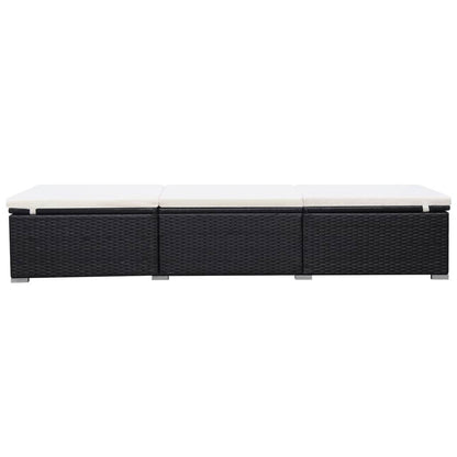 vidaXL Sun Lounger | Black and Cream White