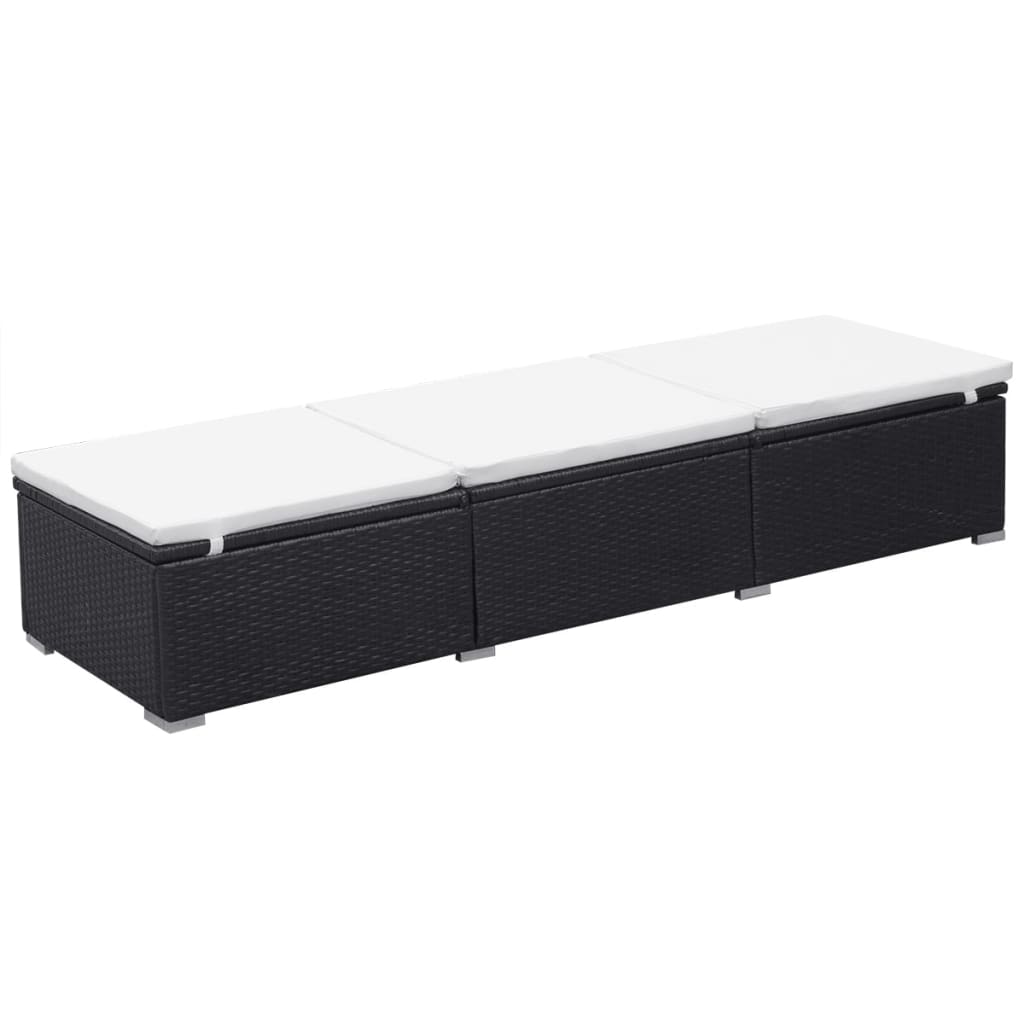 vidaXL Sun Lounger | Black and Cream White