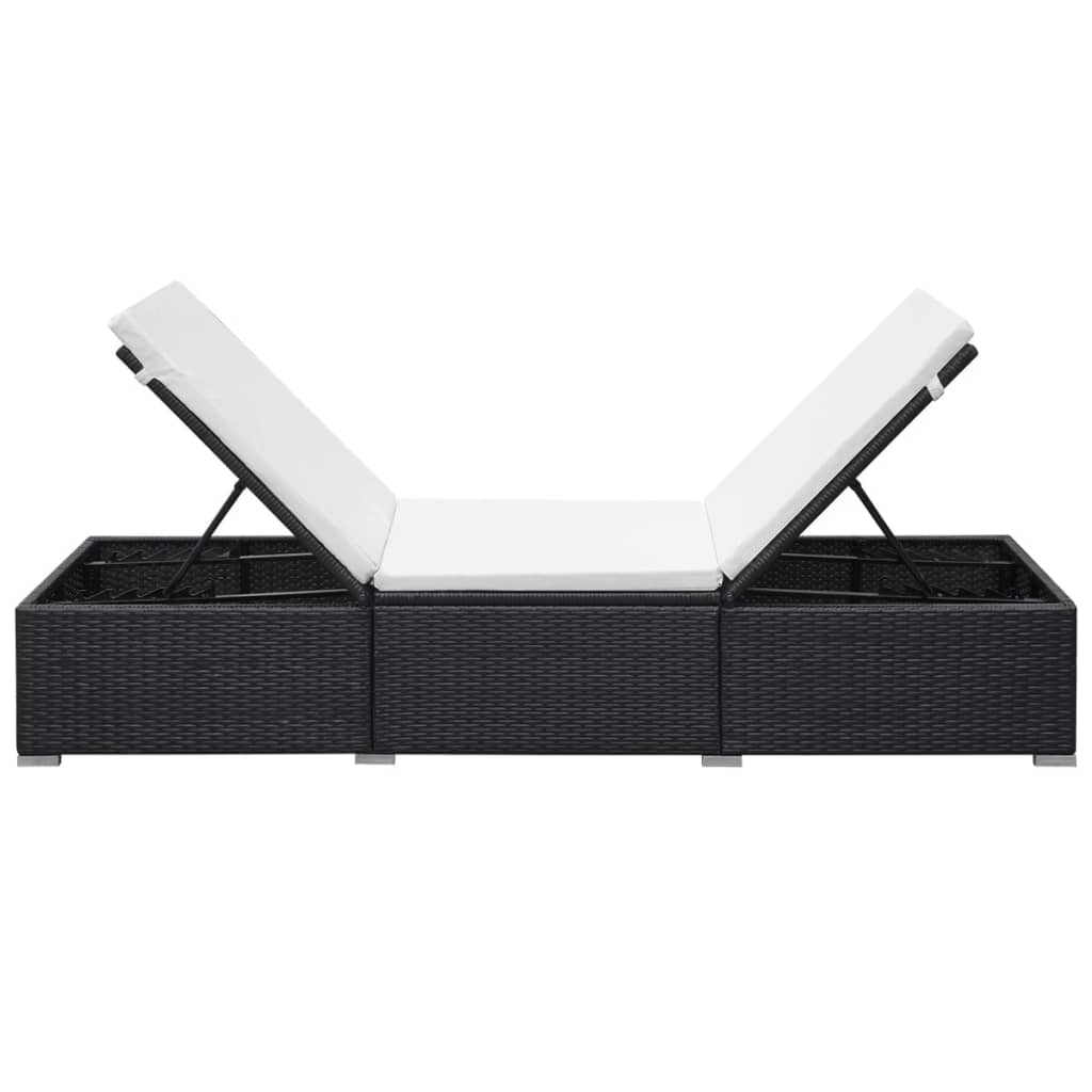 vidaXL Sun Lounger | Black and Cream White