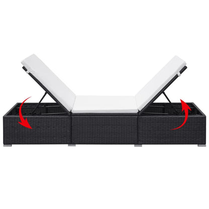 vidaXL Sun Lounger | Black and Cream White