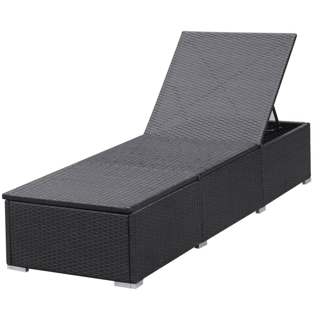 vidaXL Sun Lounger | Black and Cream White