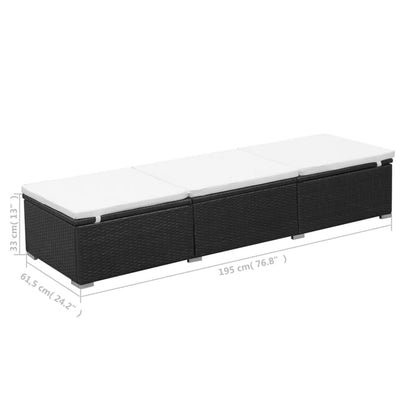 vidaXL Sun Lounger | Black and Cream White