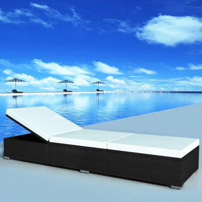 vidaXL Sun Lounger | Black and Cream White
