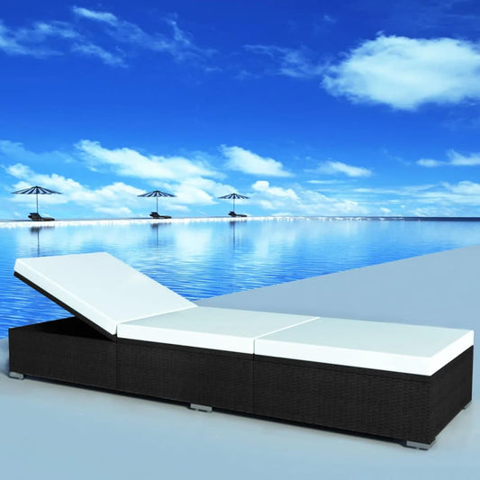 vidaXL Sun Lounger | Black and Cream White