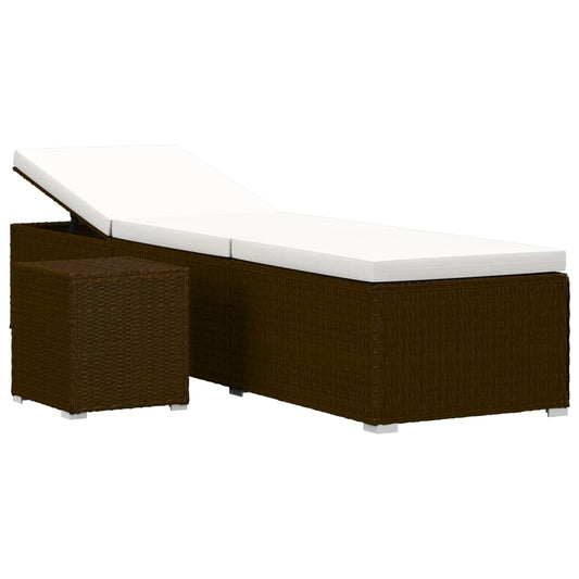 vidaXL Sun Lounger | Brown | PE rattan | Standard | Adjustable Armrests