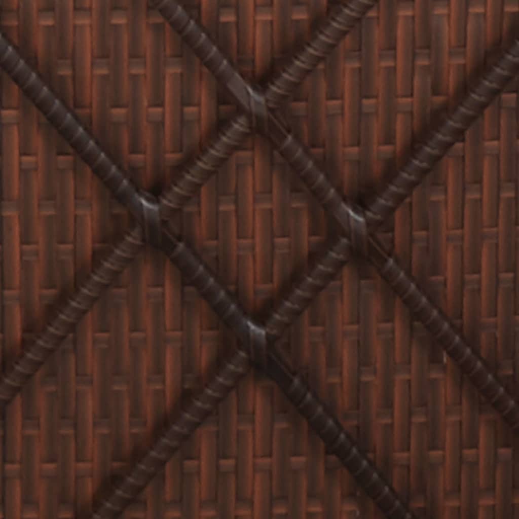 vidaXL Sun Lounger with Cushion and Tea Table Poly Rattan Brown