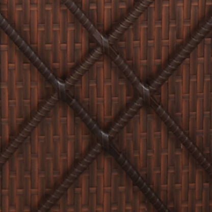 vidaXL Sun Lounger with Cushion and Tea Table Poly Rattan Brown