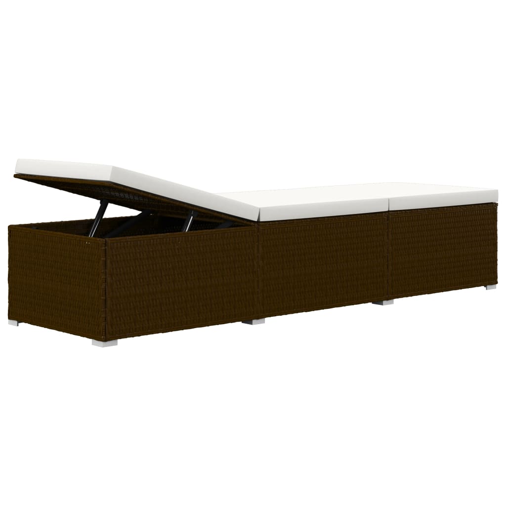 vidaXL Sun Lounger | Brown | PE rattan | Standard | Adjustable Armrests