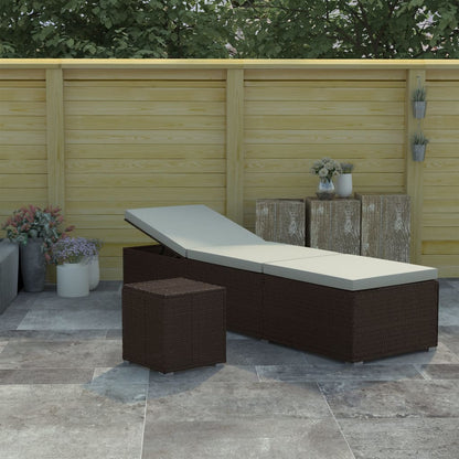 vidaXL Sun Lounger | Brown | PE rattan | Standard | Adjustable Armrests