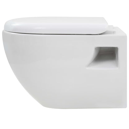 vidaXL Wall-Hung Toilet with Concealed High Cistern Ceramic