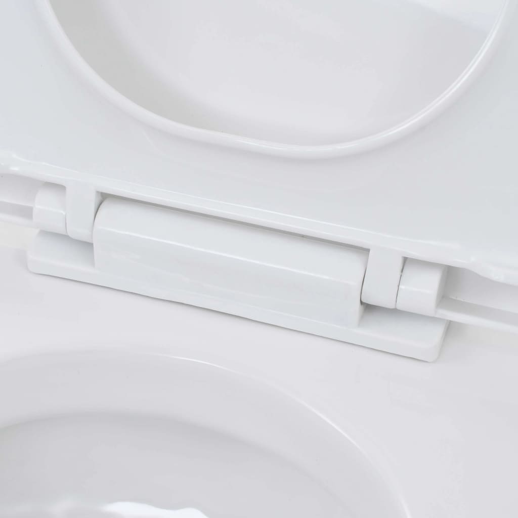vidaXL Wall-Hung Toilet with Concealed High Cistern Ceramic