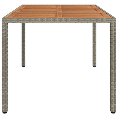 316723 vidaXL Garden Table 190x90x75 cm Poly Rattan and Acacia Wood Grey