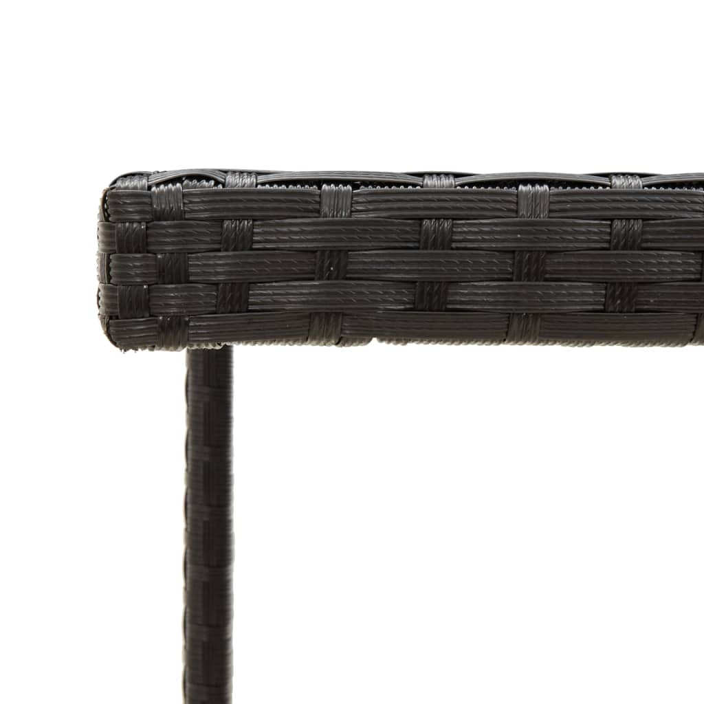 vidaXL Garden Table Black 109x107x74 cm Poly Rattan and Glass