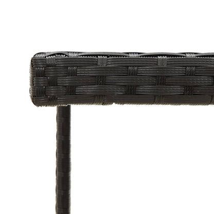 vidaXL Garden Table Black 109x107x74 cm Poly Rattan and Glass