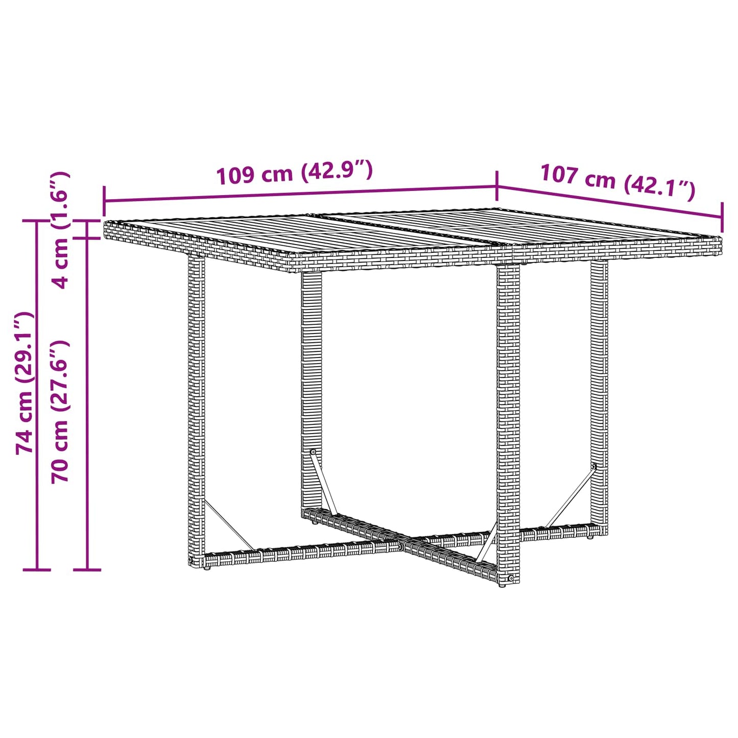 vidaXL Garden Table