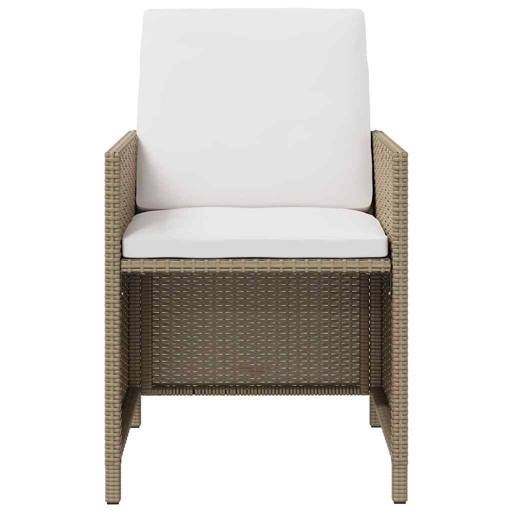 vidaXL Garden Chairs with Stools 2 pcs Poly Rattan Beige